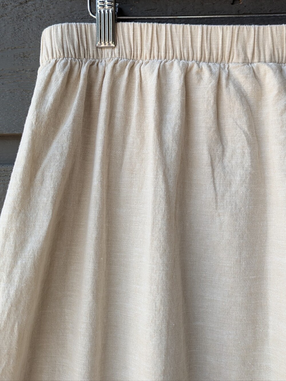 GAP Cream Pull-On Flax Linen Maxi Skirt with Side Slits Size Large - Picture 4 of 8